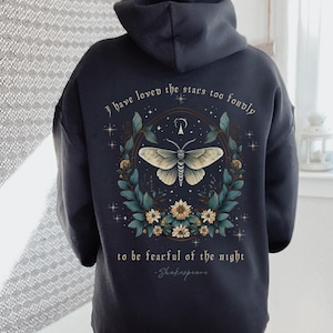 Shakespeare Moth Hoodie Shakespeare Shirt Poet Shirt Dark Academia Shakespeare Gifts Dark Cottagecore Goth Clothes Gothic Clothes Academia