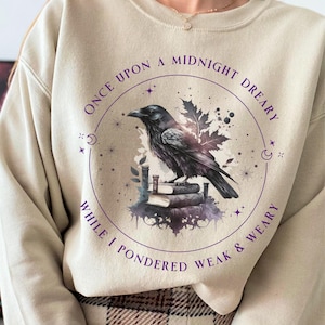Edgar Allan Poe Raven Sweater Edgar Allen Poe Bookish Things Librariancore Dead Poet Society Whimsigoth Clothing One More Chapter Crow Shirt