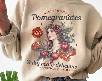 Persephone Pomegranate Sweatshirt Persephone Art Ancient Greek Greek Mythology Art Bookish Things Dark Romance Persephone Hades Romantasy