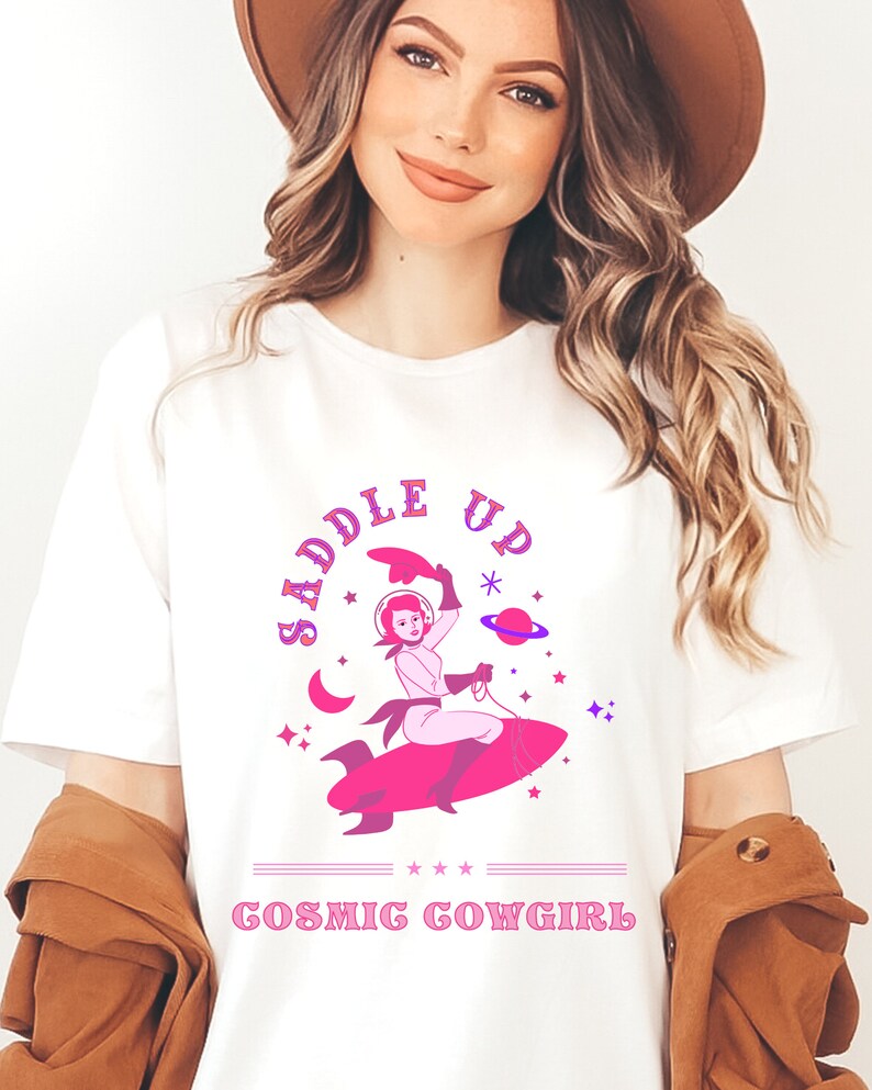 KID'S ROUND NECK T-SHIRT SPACE COWGIRL main image 1