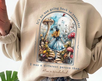 Vintage Alice Alice in Wonderland Sweater Book Sweatshirt Bookish Things Alice in Wonderland Literary Sweatshirt Dark Academia Librariancore
