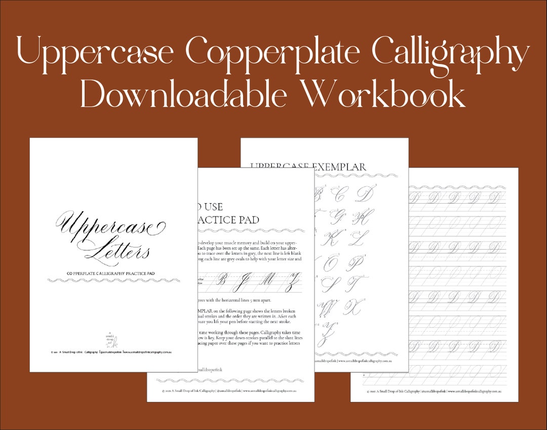 Uppercase Copperplate Calligraphy Downloadable Workbook Etsy