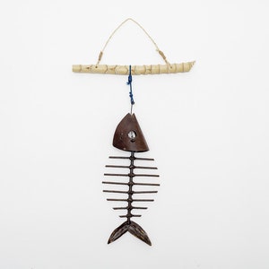 Fish Metal Sculpture, Ocean Art, Nautical Wall Hanging, Exterior Wall Art, Hanging Wall Sculpture, Outdoor Garden Decor, Beach House Decor