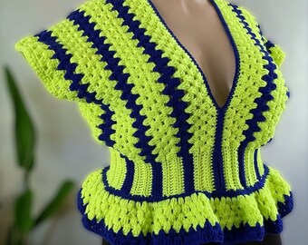 Granny Stitch Peplum Top