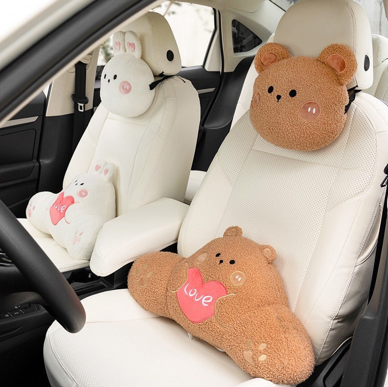 Bear Car Decor Interior, Cute Car Accessories, Soft Washable Plush,  Travelling Pillow, Car Decorations, Boho Decor 