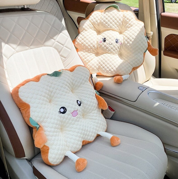 Soft Plush Fabric Car Headrest Pillow, Multi-functional Cushion