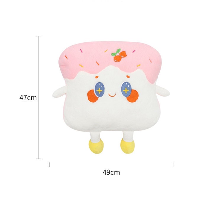 Cute Cartoon Toast Lumber Support Pillow, Multifunctional Home