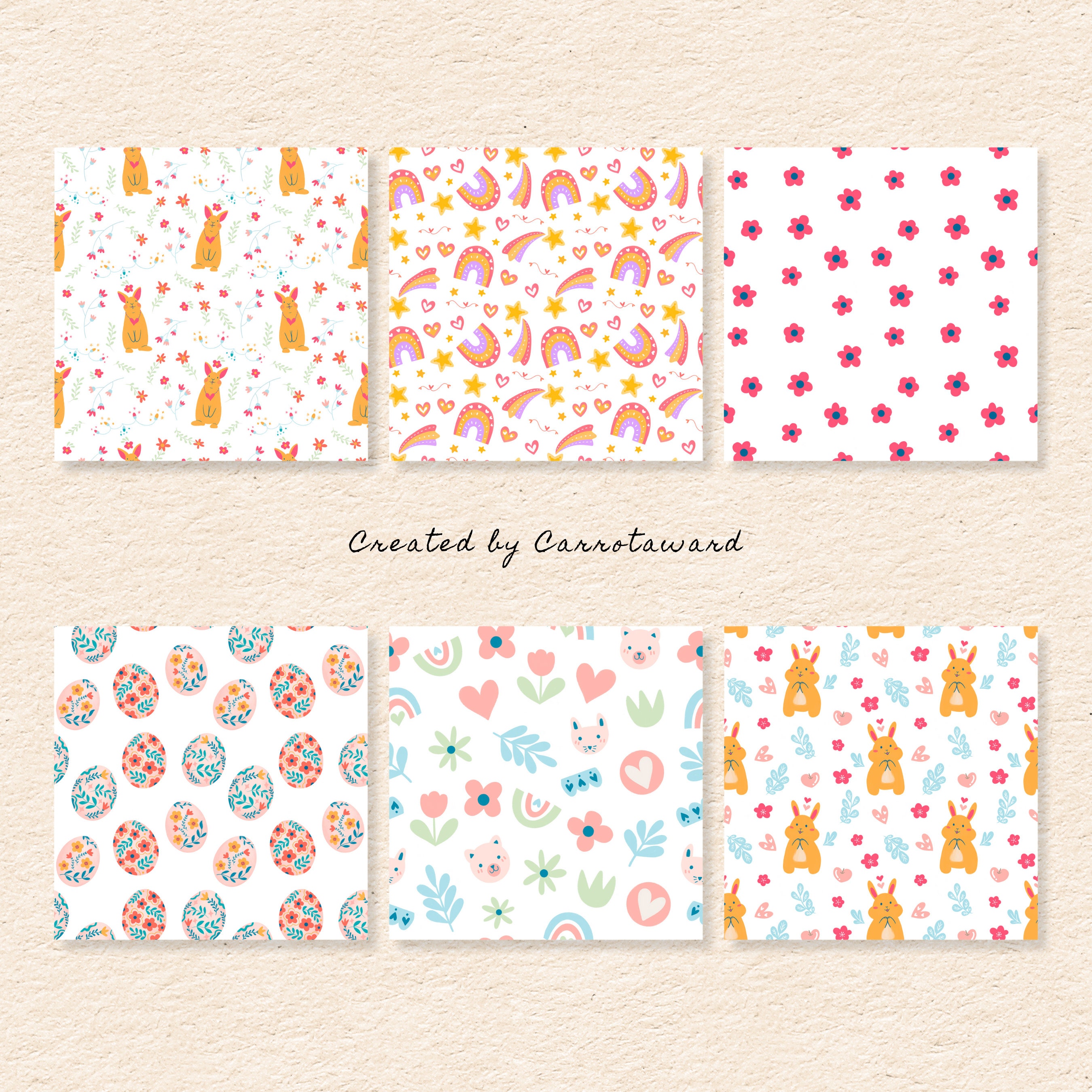 Sprinf Patterns Spring Cuteness Digital Patterns Seamless Patterns Printable Digital ...