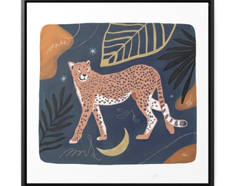 Cheetah Starry Night - Wall Art, Wall Deco, Gallery Canvas Wraps, Square Frames