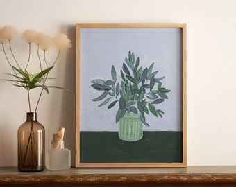 Digital Wall Art - Green Botanical Painting - Instant Download - Digital Art - Home Decor - Digital Poster
