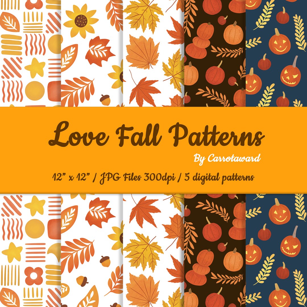 Fall Patterns Large Love Fall Patterns - Etsy