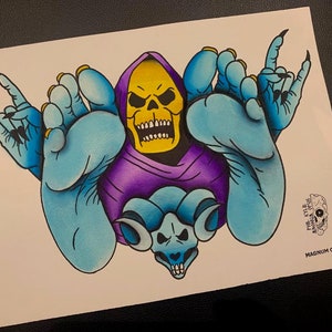 Skeletor Foot Power origineel PAINTIING geen print