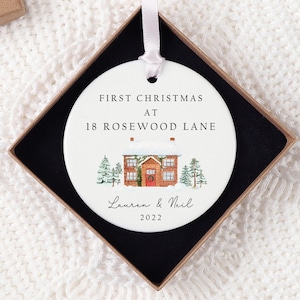 Personalised First Christmas in our New Home Bauble | Ceramic Xmas Tree Decoration | Couple Christmas Keepsake | First Christmas New Home