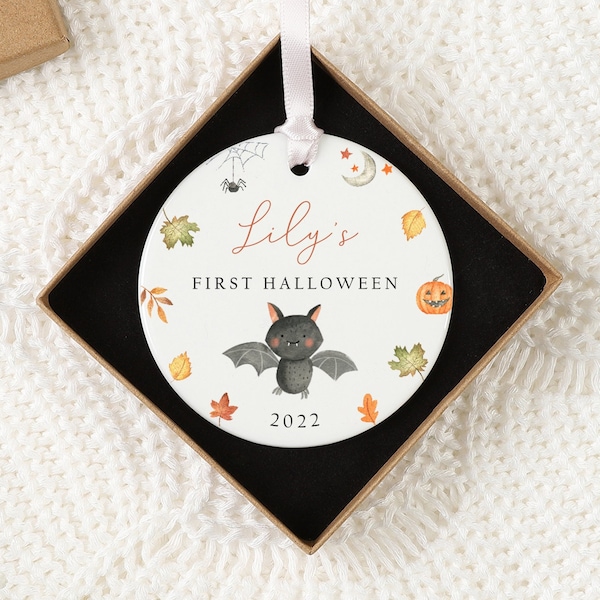 Personalised Halloween Hanging Ceramic Ornament | Boo Basket Tag | Halloween Basket Tag | Halloween Decoration | Baby's First Halloween Gift