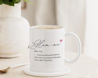 Grandma Gift | Glam-ma Mug & Coaster Set | Mothers Day Gift | Nanny, Nanna, Nana, Granny, Nonna Gift | Grandma Birthday Gift | Gift for Her