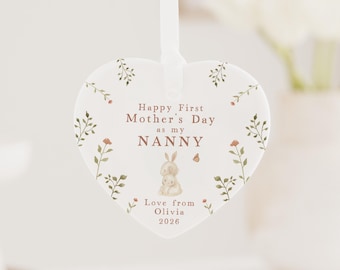 First Mothers Day Nana Gift |  Personalised First Mother's Day Ceramic Heart or Disc with Giftbox for New Nana | Nanna | Nanny | Nan