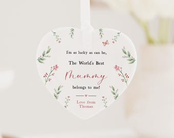 Mothers Day Worlds Best Mummy Gift | Personalised Mother's Day Ceramic Heart or Disc with Giftbox for Best Mum | Mummy | Mama | Mam |  Mom