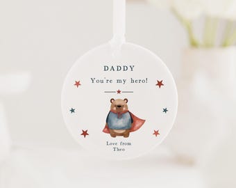 Daddy Gift | Personalised Daddy You're My Hero Ceramic Keepsake with Gift Box | Daddy | Dad | Pops | Papa