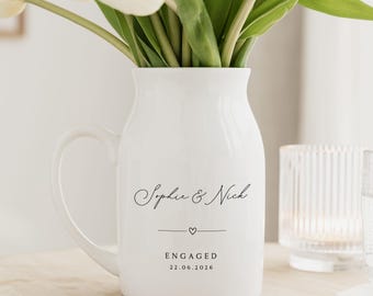 Engagement Gift | Personalised Engaged Vase | New Engaged Couple Gift | Engagement Gifts | Engagement Gift For Couple