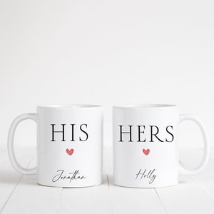 His and Hers Mug and Coaster Set | Personalised Couple Gift | Coffee Tea Lover