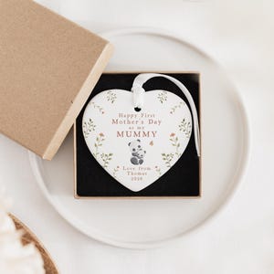 First Mothers Day Nana Gift | Personalised First Mother's Day Ceramic Heart or Disc with Giftbox for New Nana | Nanna | Nanny | Nan image 4
