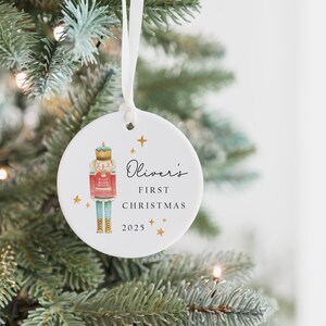 Personalised Baby's First Christmas Decoration | Keepsake Christmas Bauble Gift Ceramic Ornament | Baby's 1st Christmas Nutcracker Bauble immagine 3