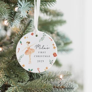 Personalised Baby's First Christmas Decoration | Keepsake Christmas Bauble Gift Ceramic Ornament | Baby's 1st Christmas Nutcracker Bauble image 3
