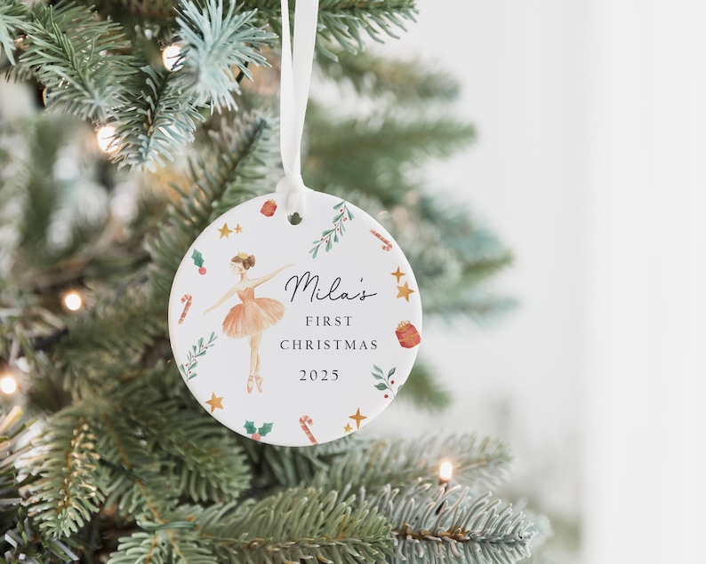 Personalised Baby's First Christmas Decoration | Keepsake Christmas Bauble Gift Ceramic Ornament | Baby's 1st Christmas Nutcracker Bauble image 3