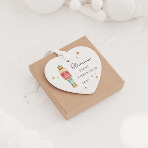 Personalised Baby's First Christmas Decoration | Keepsake Christmas Bauble Gift Ceramic Ornament | Baby's 1st Christmas Nutcracker Bauble immagine 5