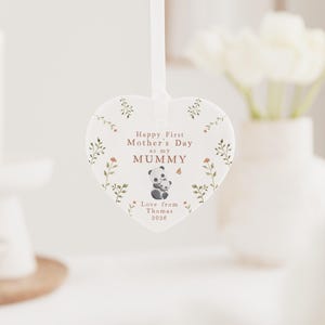 First Mothers Day Nana Gift | Personalised First Mother's Day Ceramic Heart or Disc with Giftbox for New Nana | Nanna | Nanny | Nan Pandas