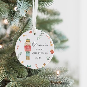 Personalised Baby's First Christmas Decoration | Keepsake Christmas Bauble Gift Ceramic Ornament | Baby's 1st Christmas Nutcracker Bauble image 6