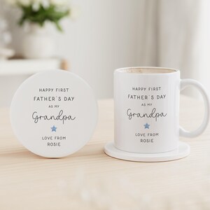 Happy First Father's Day Grandad Mug & Coaster Set | Father's Day Gift | New Grandpa Gift | Gift for Him | Gift Daddy Grandad image 3