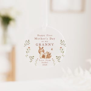 First Mothers Day Nana Gift | Personalised First Mother's Day Ceramic Heart or Disc with Giftbox for New Nana | Nanna | Nanny | Nan Deer