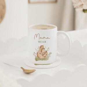 New Mummy Gift | Mama Bear Mug & Coaster Set | Mother's Day Gift | Mama Birthday Gift | Baby Shower Gift | Pregnant Friend Gift | Mama Mummy image 2