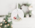 Personalised Baby's First Christmas Decoration | Keepsake Christmas Bauble Gift Ceramic Ornament | Baby's 1st Christmas Scene Decoration