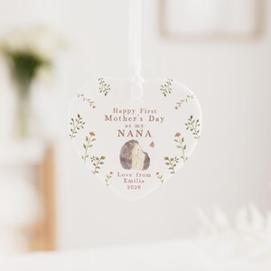 First Mothers Day Nana Gift | Personalised First Mother's Day Ceramic Heart or Disc with Giftbox for New Nana | Nanna | Nanny | Nan Hedgehogs