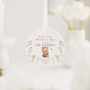 First Mothers Day Nana Gift | Personalised First Mother's Day Ceramic Heart or Disc with Giftbox for New Nana | Nanna | Nanny | Nan Bears
