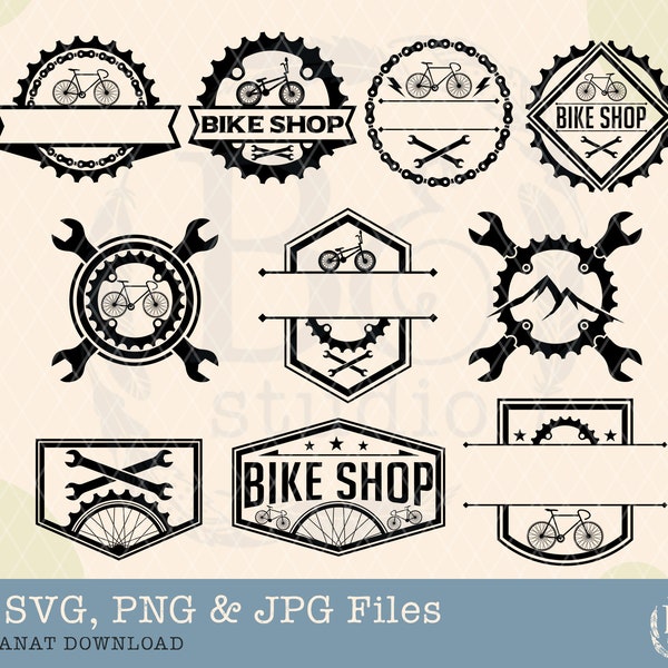 Bike Shop Svg Bundle, Bicycle svg, Bike Svg, Bikeshop svg, Bmx svg, Bike parts svg, Bicycle shop svg,  Repair shop svg, Mechanic svg, vector
