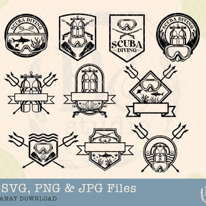 Scuba Diving Svg Bundle, Diving Svg, Scuba Diver svg, Spear Fishing Svg, Diving Shop svg, Diving signage svg, Scuba svg, Swimming svg, Png