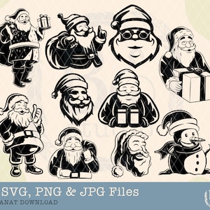 Santa Claus Svg, Santa Svg Bundle, Christmas Svg, Santa Svg, Santa Clause Svg Bundle, Santa design, Santa Claus Clipart, Snowman png, svg