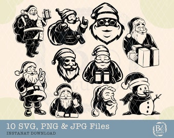 Santa Claus Svg, Santa Svg Bundle, Christmas Svg, Santa Svg, Santa Clause Svg Bundle, Santa design, Santa Claus Clipart, Snowman png, svg
