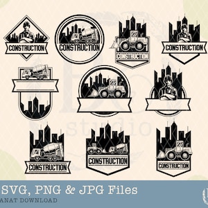Construction Svg Bundle, Construction trucks svg, Heavy equipment svg, Excavator svg, Bulldozer svg, Truck svg, Construction sire svg, png