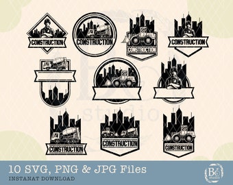 Construction Svg Bundle, Construction trucks svg, Heavy equipment svg, Excavator svg, Bulldozer svg, Truck svg, Construction sire svg, png