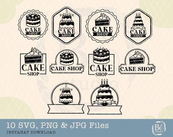 Cake Svg Bundle, Cake Shop svg, Cupcake svg, Bakery svg, Birthday cake svg, Cake Cut files, Dessert svg, Cake Design, Cake vector, png, svg