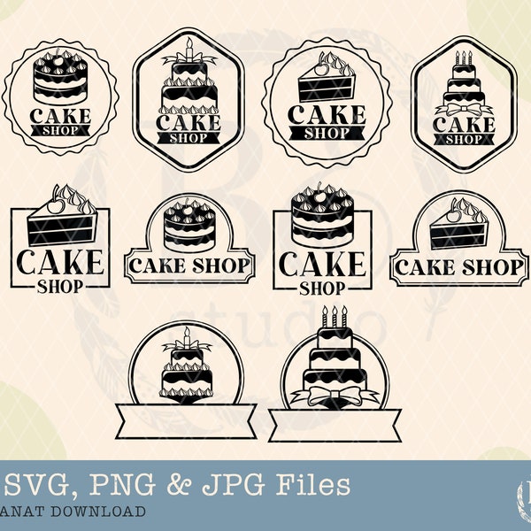 Cake Svg Bundle, Cake Shop svg, Cupcake svg, Bakery svg, Birthday cake svg, Cake Cut files, Dessert svg, Cake Design, Cake vector, png, svg