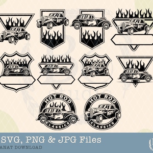 Hot Rod Svg Bundle, Vintage Car Svg, Classic Car svg, Retro Car svg, Hot Rod Cut files, Hot Rod shirt, Vintage Svg, Cut file for Cricut, Svg