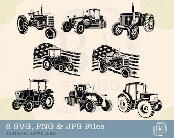 Farm Tractor Svg, US Tractor Svg, Farm Tractor Png, Tractor Clipart, Tractor Svg, US distressed flag svg, Tractor Cut Files, Farmer svg, png