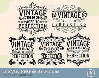 40th Birthday Svg, Vintage 1983 Svg, 40th Birthday Shirt, 1983 Vintage bundle, Vintage Birthday shirt, 40th Birthday Gift Idea, 1983 svg, 40