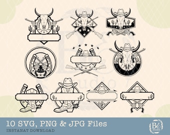 Cowboy Svg Bundle, Cowboy Hat Svg, Cowboy Sign Svg, Cowboy Shirt Design, Western Svg, Cowboy Boots Svg, Rodeo Svg, Horseshoe svg, Clipart