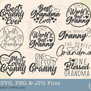 Bundle Grandma svg, Grandma Heart svg, Granny svg, Nana svg, Grandma Shirt svg, Blessed Grandma svg, Grandparents svg, eps, jpg, png
